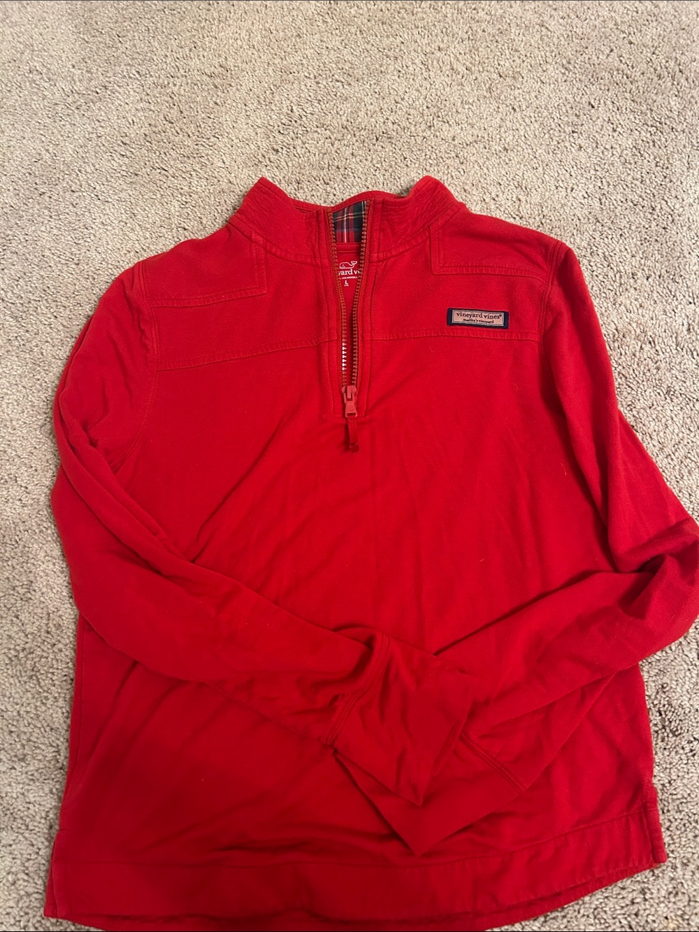 Vineyard Vines Red Quarter-Zip Pullover Hoodie